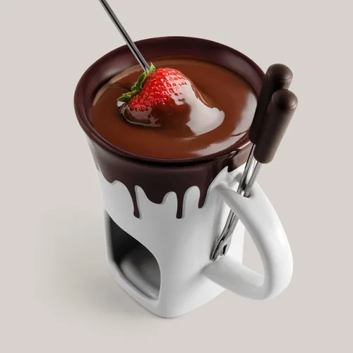 Vista 6 de Swissmar F12064 Juego de tazas de fondue de chocolate nostalgia de 4 piezas