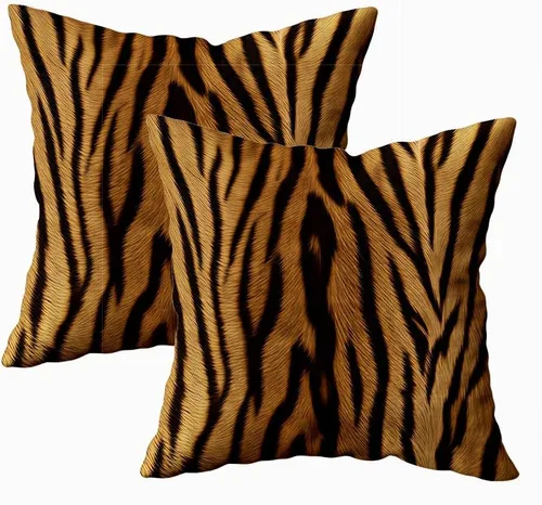 Vista 7 de TOMWISH Juego de 2 fundas de almohada de 16 x 16 pulgadas, diseño de vaca blanca y negra, fundas decorativas para el hogar, cama, sofá, sala