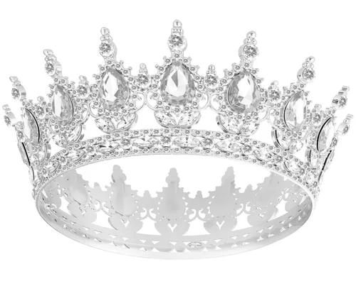 Vista 14 de Corona para mujer, tiara de corona de reina para fiestas navideñas, aleación