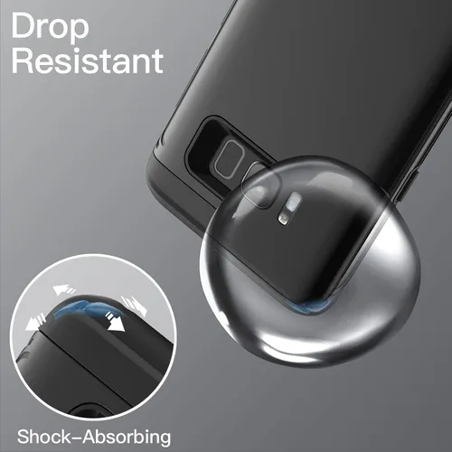 Vista 5 de JETech Funda a prueba de golpes para Samsung Galaxy S8, cubierta protectora de doble capa con absorción de golpes (negro)