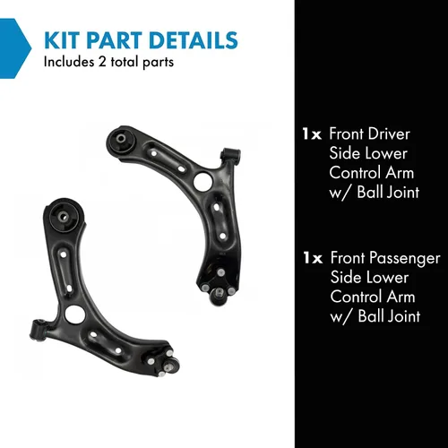 Vista 84 de Conjunto de Brazo de Control Inferior Delantero y Junta Esférica TRQ para Lado del Conductor y del Pasajero 2 Piezas Compatible con Ford Mustang GT
