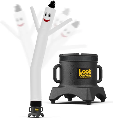 Vista 39 de LookOurWay Air Dancers - Hombre inflable de baile alocado de 7 pies de altura con soplador Sky Dancer - Hombre bailando publicitario inflable negro