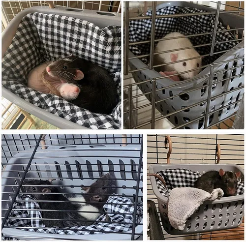 Vista 6 de JWShang Hamaca para Ratas para Jaula, Cesta Colgante a Prueba de Masticación con Ganchos Resistentes, Accesorios para Jaula de Mascotas, Hamaca