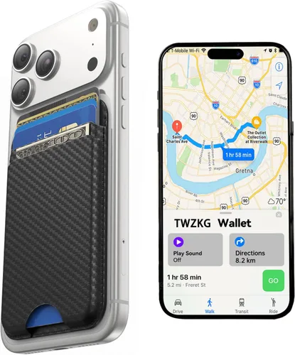 Vista 21 de TWZKG para cartera MagSafe, soporte de 3 tarjetas para funda de teléfono 2-Negro