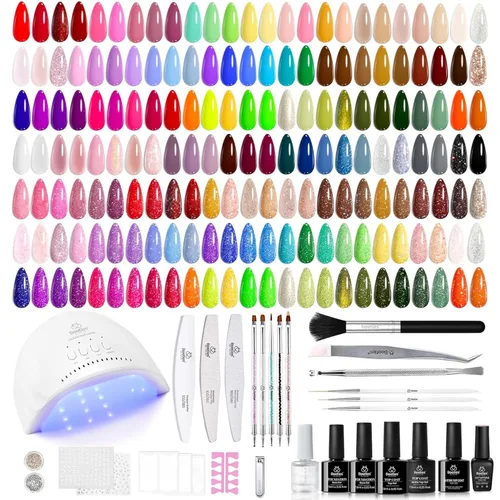 Vista 13 de Beetles - Kit de 69 esmaltes de uñas de gel con luz UV – Kit de esmalte de uñas de gel de 35 colores con base y capa superior brillante