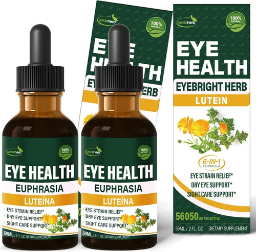 Vista 8 de Eyebright - Gotas para la salud de los ojos, extracto líquido de arándano y luteína, suplemento herbario para aliviar la fatiga ocular y apoyo