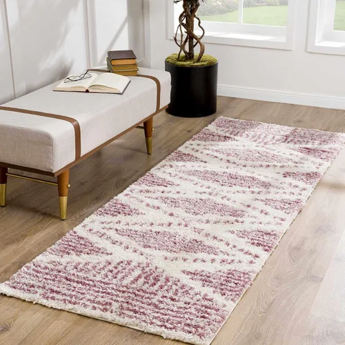 Vista 18 de Hauteloom Trunding Tapete Peludo Marroquí para Puerta Estilo Casa de Campo Alfombra de Área Pequeña - Alfombra Peluda Bohemia - Felpa de Pelo Alto