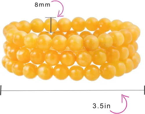 Vista 16 de Bling Jewelry Juego de 3 pulseras elásticas unisex apilables con cuentas redondas de 0.315 pulgadas para mujeres, adolescentes y hombres, multihebra