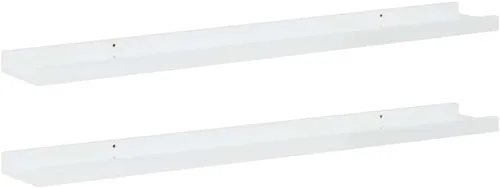 Vista 55 de Black Floating Shelves Set of 4, Wall Mounted MDF Shelves with Matte Finish for Living Room, Bedroom Decor Display