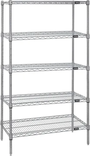Vista 50 de Quantum Storage Systems WR74-1824BK Kit de inicio para estantería de alambre de 4 niveles de altura de 74 pulgadas, acabado negro, 18 pulgadas