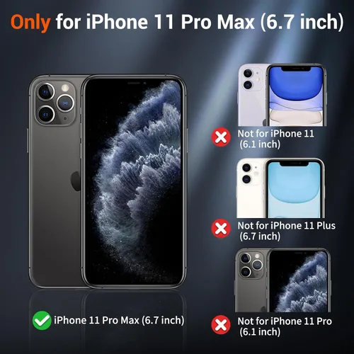 Vista 2 de SUPFINE Funda magnética para iPhone 11 Pro Max (compatible con MagSafe) (protección contra caídas de grado militar), delgada, translúcida mate, a