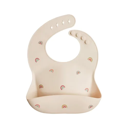 Vista 17 de Mushie - Babero de silicona para bebé, ajustable y resistente al agua (abejas) De 4 a 24 meses, lavable a máquina, correa ajustable