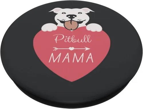 Vista 2 de Pitbull Mama Regalos para Pittie Mom, Pit Bull Mom PopSockets intercambiables PopGrip