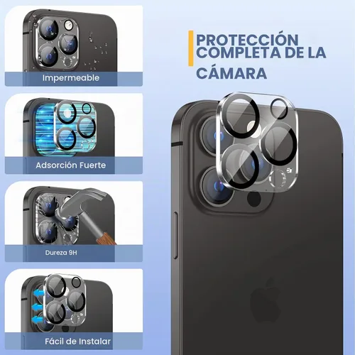 Vista 5 de Maxdara [6 en 1] Protector de Pantalla para iPhone 14 Pro (6.1 pulgadas), Paquete de 2 Protectores de Pantalla Trasera para iPhone 14 Pro