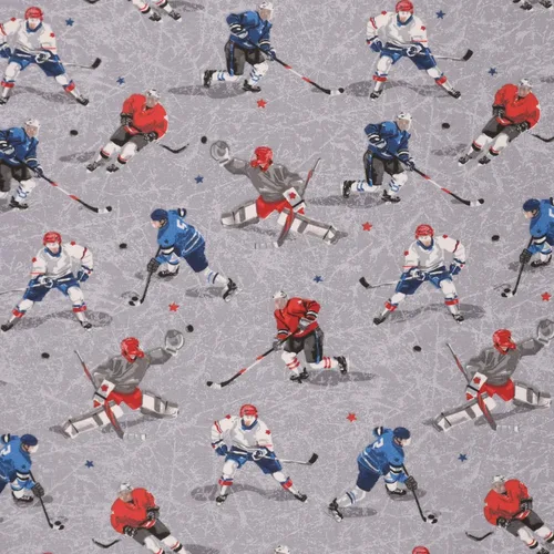 Vista 6 de Mook Fabrics Hockey Gear - Tela de algodón, corte gris por yarda 45 in. Ancho – Material 100% algodón para acolchado, decoración del hogar