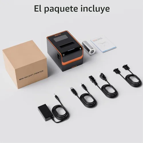 Vista 6 de Rongta Impresora POS, impresora térmica directa de recibos de 3.150 in con cortador automático, interfaz Ethernet serie USB, compatible con cajón