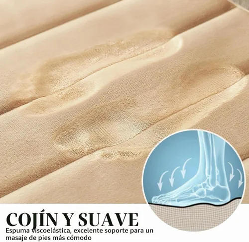 Vista 3 de BYSURE Juego de 3 tapetes de baño de espuma viscoelástica color beige, antideslizantes, extra suaves, absorbentes, lavables a máquina y secos