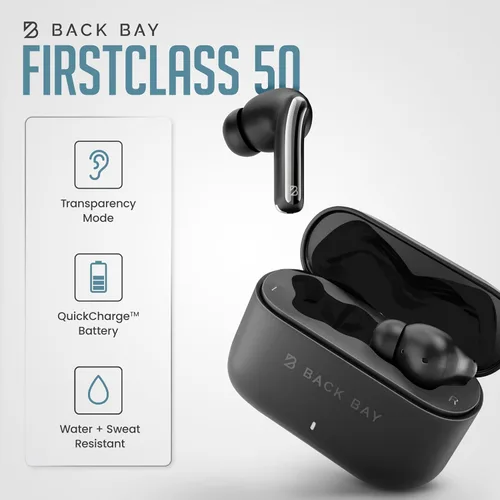 Vista 3 de FirstClass - Auriculares inalámbricos con cancelación de ruido, Bluetooth 5.4, auriculares inalámbricos Bluetooth con cancelación de ruido, Negro