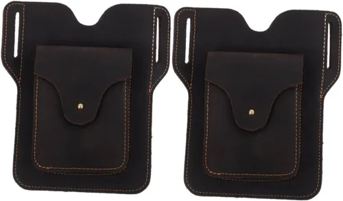 Vista 2 de Didiseaon 2 unids bolso de cinturón de teléfono para correr, funda para teléfono, funda de cuero para teléfono, fanny hip celular, fundas