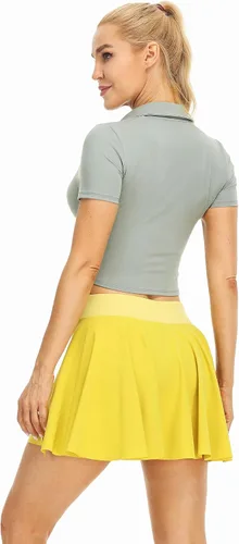 Vista 5 de icyzone Polo corto de manga corta para mujer, para entrenamiento, golf, tenis
