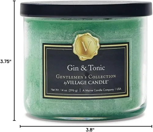 Vista 2 de Village Candle Gin & Tonic - Cuenco mediano, 14 onzas, color verde claro