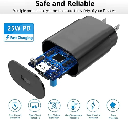 Vista 6 de Cargador USB-C de carga súper rápida de 25 W para Samsung Galaxy A17/A16/A15 5G SM-A166 SM-A165 SM-A156 SM-A155 Android Phone Tipo C Cable de carga