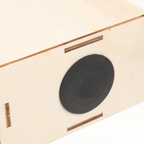 Vista 8 de Kisangel 5 alcancías de madera sin terminar, caja de ahorro de casa pintable con tapón de goma inferior, juguetes educativos de manualidades