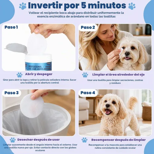 Vista 7 de Toallitas para ojos de mascotas para perros y gatos
