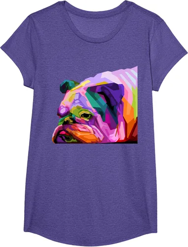 Vista 67 de Camiseta de retrato pop artístico de bulldog británico inglés para dueños de perros, Negro, S