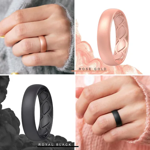 Vista 3 de Saco Band Silicone Ring for Women - 6mm Width 1.8mm Thick