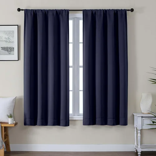 Vista 54 de Gwine Cortinas opacas para dormitorio, 54 pulgadas de largo, paneles de cortina de ventana con aislamiento térmico y reducción de ruido, cortinas
