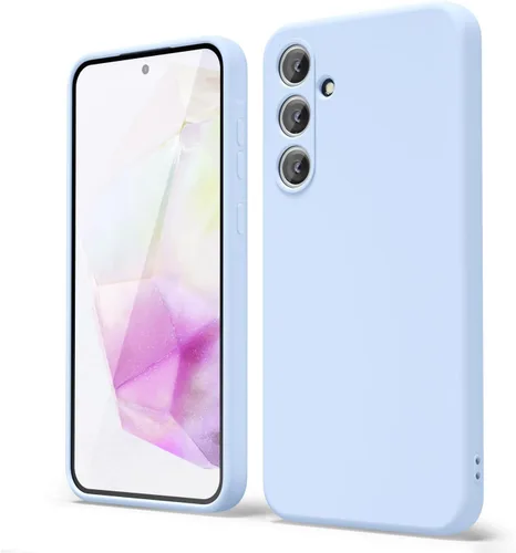 Vista 102 de oakxco Funda para teléfono Samsung Galaxy A12 con agarre de silicona líquida, linda delgada fina suave cubierta de gel de goma TPU lisa para mujeres
