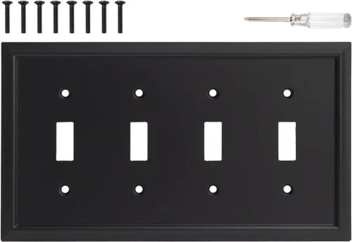 Vista 19 de Placa de pared, cubiertas de toma de corriente dúplex, cubierta de interruptor de luz negro mate - Placa de cubierta de toma de corriente eléctrica