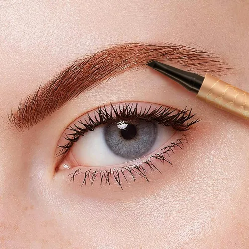 Vista 4 de Lápiz de cejas Microblading, 3D resistente al agua, 4 puntas, microblading para cejas, maquillaje de cejas con relleno de huecos, maquillaje