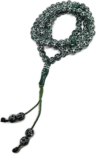 Vista 7 de Musulmán Tasbih 99 Cuentas AMN-241 Islam Oración Rosario de adoración islámica Oración Misbaha Ceremonia religiosa Eid Ramadán Regalo (negro)