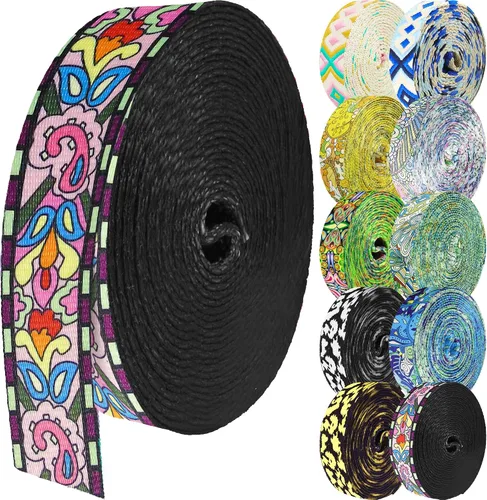 Vista 32 de 1.5 pulgadas Correa de nailon con patrón, correas de cinturón de nailon, correas para bolso, correas para mochila, cinturón de nailon