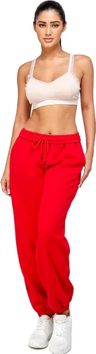 Vista 2 de IUUI Pantalones deportivos de vellón holgados para mujer estilo casual de cintura alta plegables cálidos con bolsillos