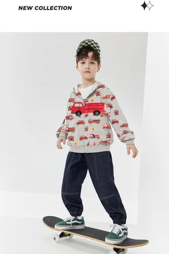 Vista 2 de Sudadera con capucha para niños pequeños, sudadera con capucha para bebé, con cremallera, abrigo de manga larga para invierno, camisas con capucha