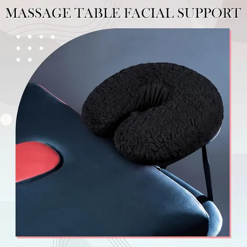 Vista 6 de Mixweer 2 fundas de almohada de forro polar para reposacabezas de mesa de Negro