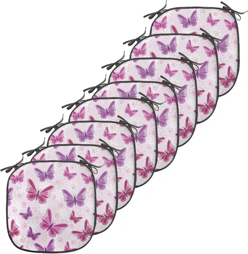 Vista 126 de Ambesonne Cojín de asiento para silla de flores, detalles florales con hojas y remolinos, estampado artístico romántico y vívido y vibrante