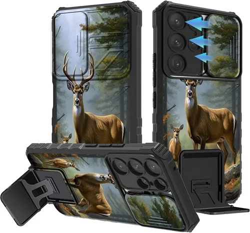 Vista 118 de Funda para Samsung Galaxy A13 5G/4G/A04S, Galaxy A13 5G con cubierta de cámara deslizante, funda de doble capa integrada con función atril