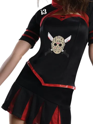 Vista 2 de Rubies Disfraz de corsé de animadora de Friday The 13th para mujer como se muestra