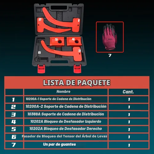 Vista 2 de 3.6 Kit de herramientas de sincronización Pentastar, Kit de herramientas de bloqueo de cadena de sincronización de árbol de levas Phaser Estuche