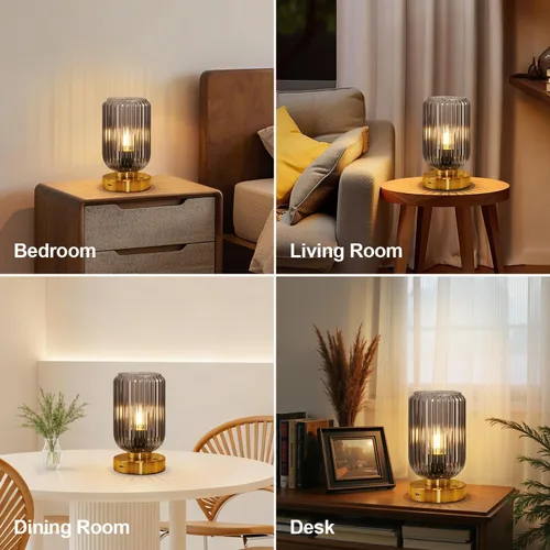 Vista 9 de LigthRound Touch Table Lamp for Bedroom, Cordless Bedside Small Table Lamp, Dimmable Rechargeable Battery Operated Lamp for Nightstand, Bedside