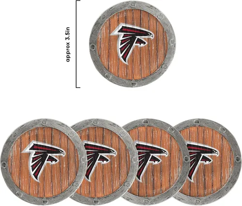 Vista 5 de FOCO NFL Team Logo 5-Pack Barrel Beverage Drink Coaster Set