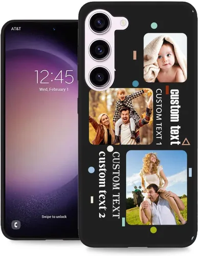 Vista 10 de Funda personalizada para Samsung Galaxy S23 Ultra con nombre de foto y texto - Funda suave y fina para teléfono móvil S 23 Ultra (negra) de 6.8