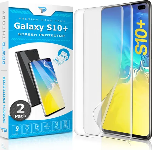 Vista 9 de Power Theory Protector de pantalla diseñado para Samsung Galaxy S9 PLUS (no de vidrio), kit de fácil instalación, compatible con fundas, cubierta