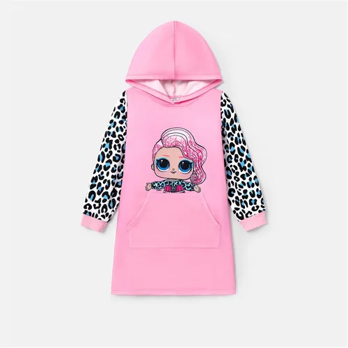 Vista 5 de L.O.L. Surprise! Sudaderas con capucha para niñas, jóvenes, niños, leopardo, sudadera con capucha de manga larga, bolsillo