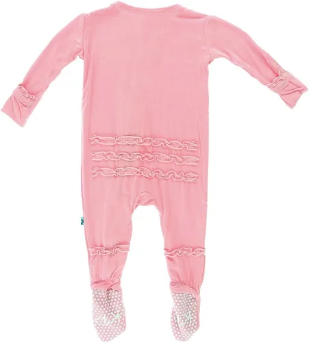 Vista 2 de Kickee Pantalones bebé niñas impresión Ruffle Footie Lotus Florece