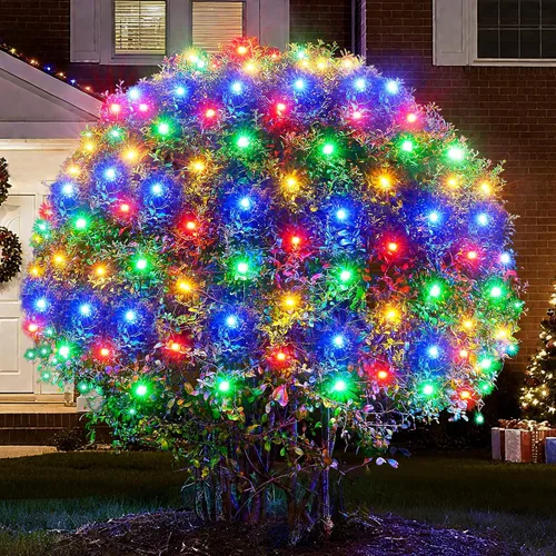 Vista 9 de BlcTec Luces de Navidad mejoradas para exteriores, 176 LED, 8.7 pies x 5.2 pies, luces de red de Navidad con certificación UL, 8 modos